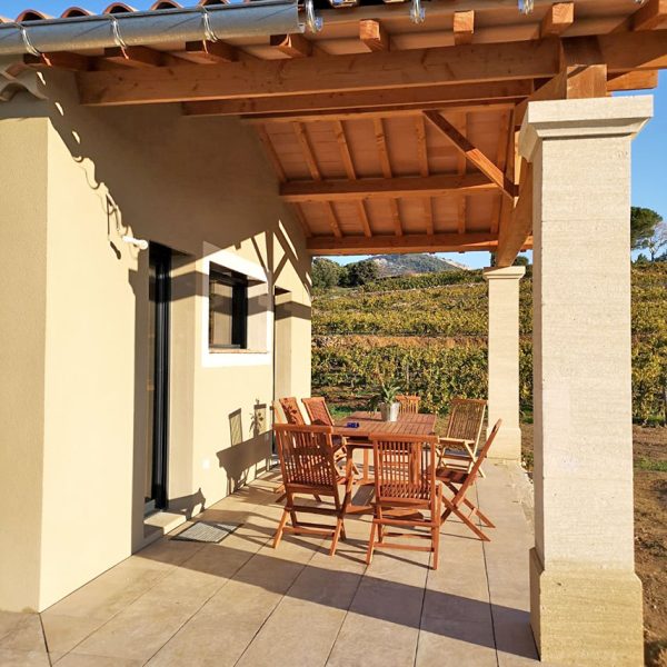 gîte, Beaumes de Venise, Vaucluse, Provence, repas en terrasse