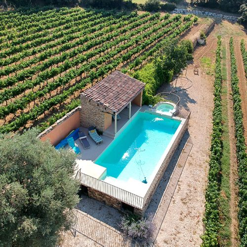 piscine, vignes, domaine viticole, Beaumes de Venise